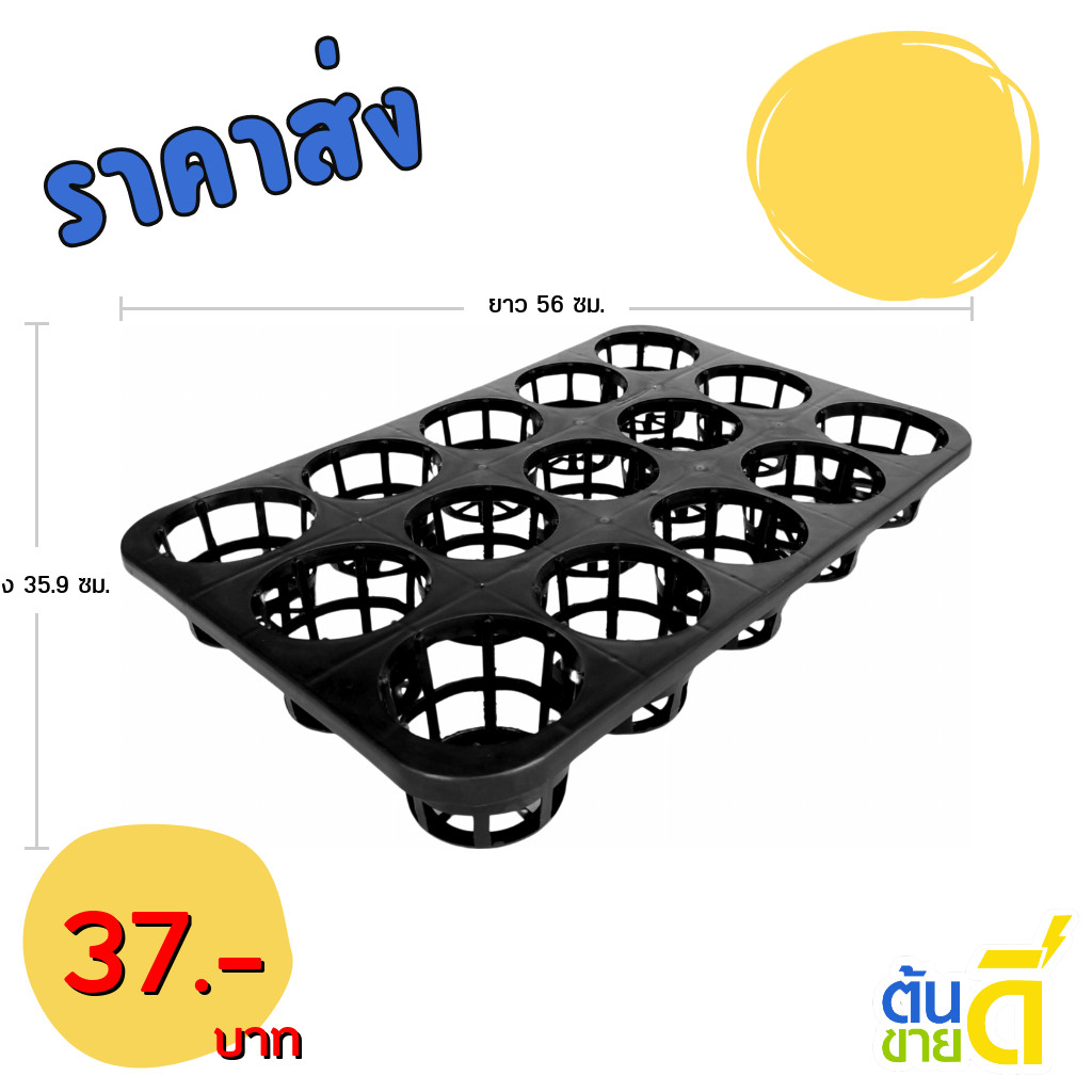 กระถาง ถาดหลุม ใส่กระถางต้นไม้ ขนาด 4 นิ้ว 15 หลุม สีดำ Bundle 3 ใบ ชิ้น อัน