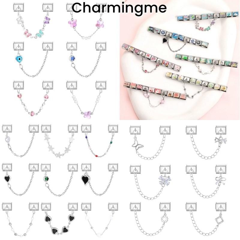 Charms พร้อมจี้โซ่สําหรับสร้อยข้อมืออิตาเลี่ยน Charm Links Fit 9 มม.Modular สร้อยข้อมือเครื่องประดับสแตนเลส DIY ทํา