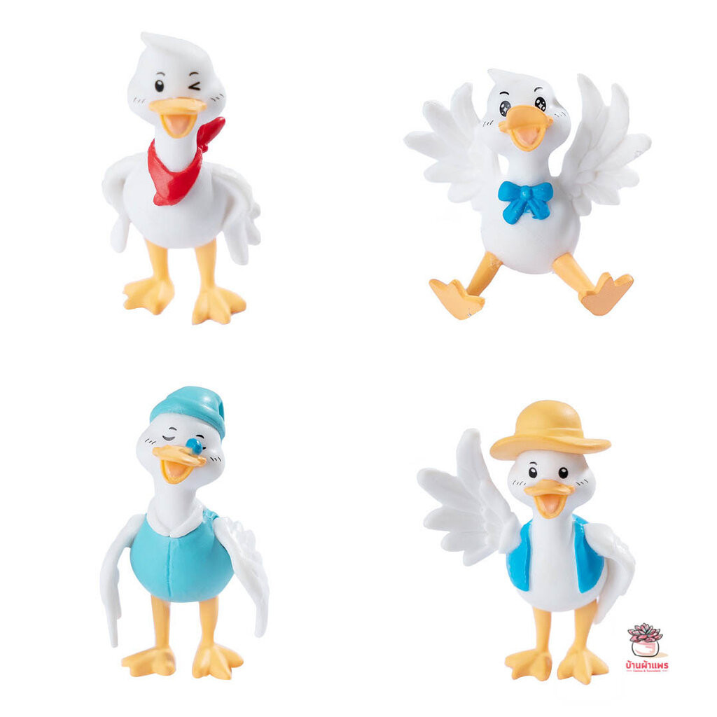 เป็ดจอมซ่า เซต 4 ชิ้น ตุ๊กตาจิ๋ว โมเดลจิ๋ว แต่งสวน รูปที่ 5