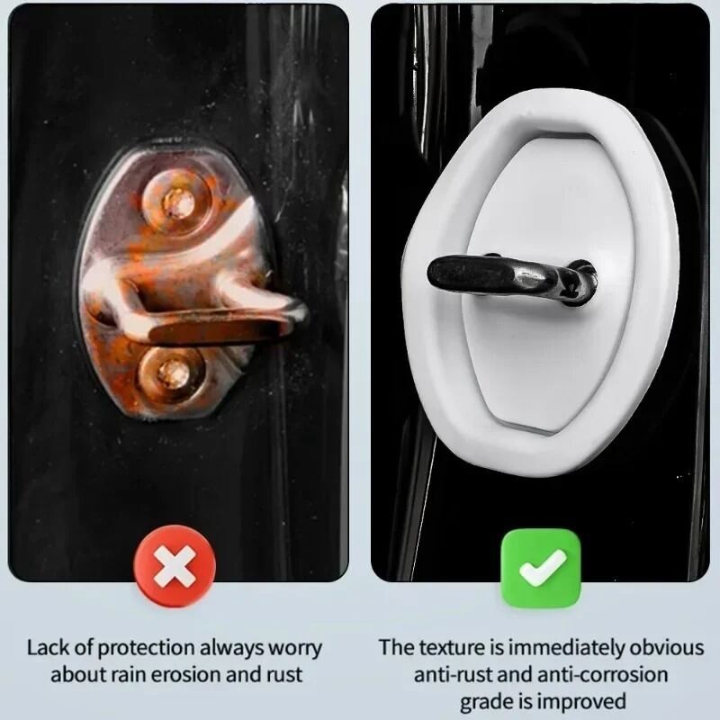 ล็อคประตูรถยนต์เบาะดูดซับแรงกระแทกบัฟเฟอร์ประตูฝาครอบป้องกันป้องกันสนิมตกแต่งภายในอุปกรณ์ดัดแปลงรถยนต์ - รูปที่ 3