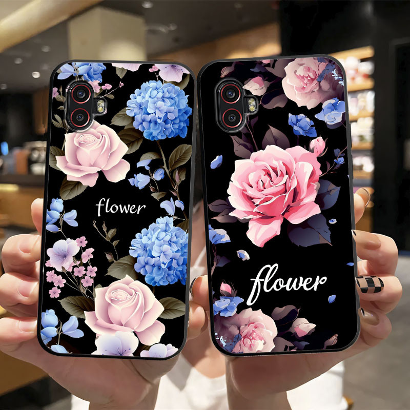 ดอกไม้หรูหราสําหรับ Samsung Galaxy Xcover 6 Pro / Xcover 7 กรณีหินอ่อนแมวน่ารักซิลิโคนอ่อนนุ่มกันกระ