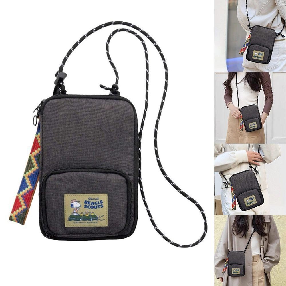 Summerr กระเป๋าสะพายข้าง,การ์ตูน Snoopy Square Messenger กระเป๋าสะพาย,แฟชั่นกันน้ํามินิกระเป๋าเก็บผ้าสําหรับนิตยสาร Appendix โทรศัพท์