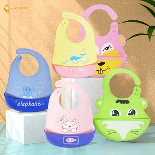 LAKOEMALL bib ผ้ากันเปื้อนเด็ก ซิลิโคนเกรดอาหาร ซับน้ําลาย ปลอดภัยสำหรับเด็ก ช่องในลึกและกว้างขึ้น กันเปื้อนเด็ก