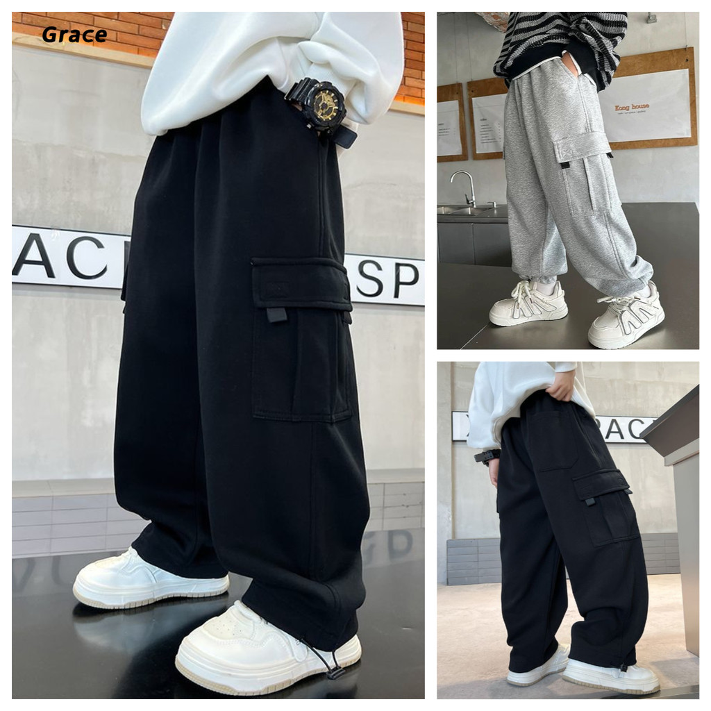 [Grace] ในสต็อก🔥กางเกงแฟชั่นเด็กผู้ชาย 2025 เด็กไปโรงเรียน, ท่องเที่ยววันหยุดพักผ่อนพักผ่อนกีฬากางเกงทำงาน👖... GR328#