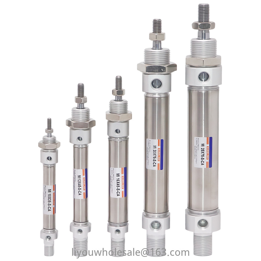 นิวเมติกสแตนเลสขนาดเล็ก MI มินิกระบอก MI10/12/16/20/25X10 * 25-30X45X75-S-CA