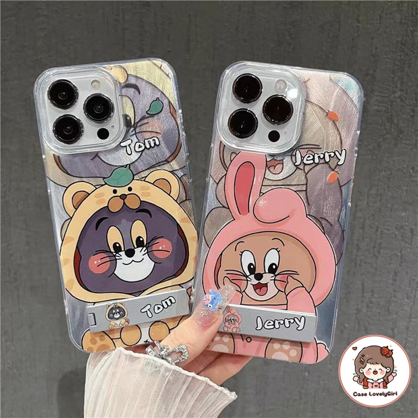 🔥ส่งจากไทย🔥การ์ตูน Tom and Jerry เคส IPhone 15 16 12 13 14 Pro Max เคสไอโฟน11 X Xr 8 7Plus Feather Y