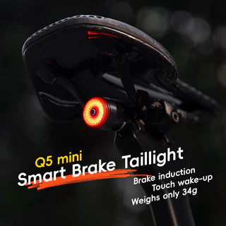 【TH Delivery】ROCKBROS ไฟท้ายจักรยานแบบชาร์จไฟได้กันน้ําสมาร์ทอัตโนมัติเบรค Sensing ไฟท้าย Q5Mini LED อุปกรณ์เสริมจักรยาน