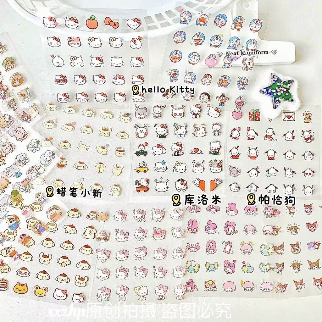 [Koo Ka]♥การ์ตูนโปร่งใส diy สติกเกอร์ ins สติกเกอร์ตกแต่งนักเรียนน่ารักมูลค่าสูงผู้ถือปากกาคู่มือกันน้ําคอลเลกชัน