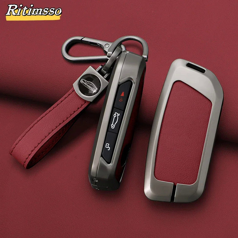Alloy+Leather Key Cover Holder Key Case Accessories for BMW X1 U11 X7 X5 G05 LCI I7 IX XM Series 7 7
