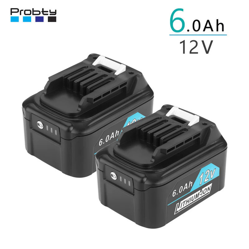 Probty 12V 6000mAh Lithium Battery Rechargeable Batteries for Makita BL1040 BL1040B BL1041B BL1015 B