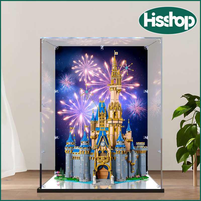 กล่องโมเดล,เลโก้43222ซินเดอเรลล่าคลาสสิกดิสนีย์ปราสาทการจัดเก็บที่ทําด้วยมือฝาครอบกันฝุ่นกล่องแสดงอะ