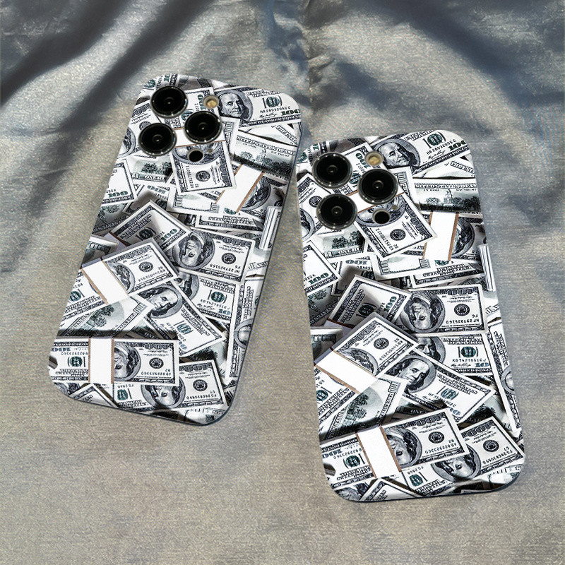 เคสป้องกันธนบัตรดอลลาร์สำหรับ iPhone 15pro 13PROMAX เคสโทรศัพท์มือถือป้องกันสิ่งสกปรก7/8 PLUS 16PROMAX 15PROMAX 14Pro ซิลิโคน12 16PLUS เคสแข็ง xsmax 11pro