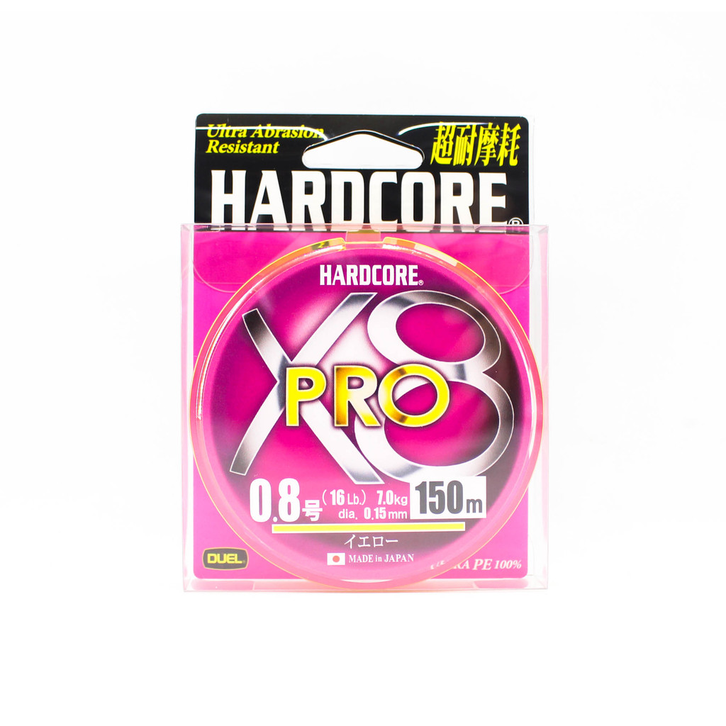 Yo Zuri Duel P.E Line Hardcore X8 Pro 150m P.E 0.8 7.0Kg สีเหลือง H3879-Y