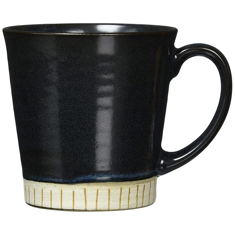 【made in japan】
Mino Ware Deep Blue Engraved Jikusa Mug - Elegant Japanese Ceramic Cup - Item 132-16