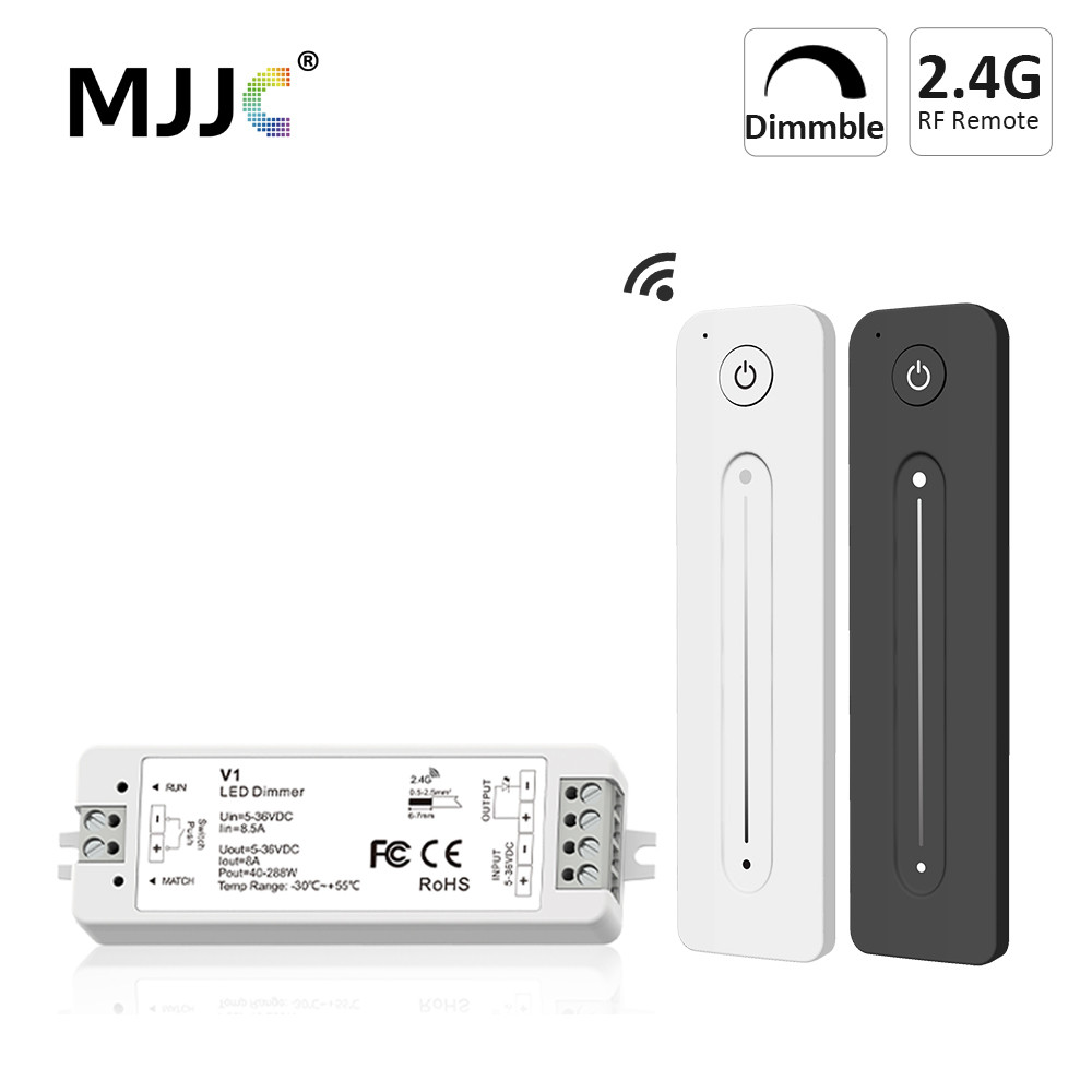 12v 24V V1 LED Dimmer 1CH 8A สีเดียว Strip Light Dimming ชุด 5V 36V ไร้สาย RF 2.4G Touch รีโมทคอนโทรล WW CW Dimer