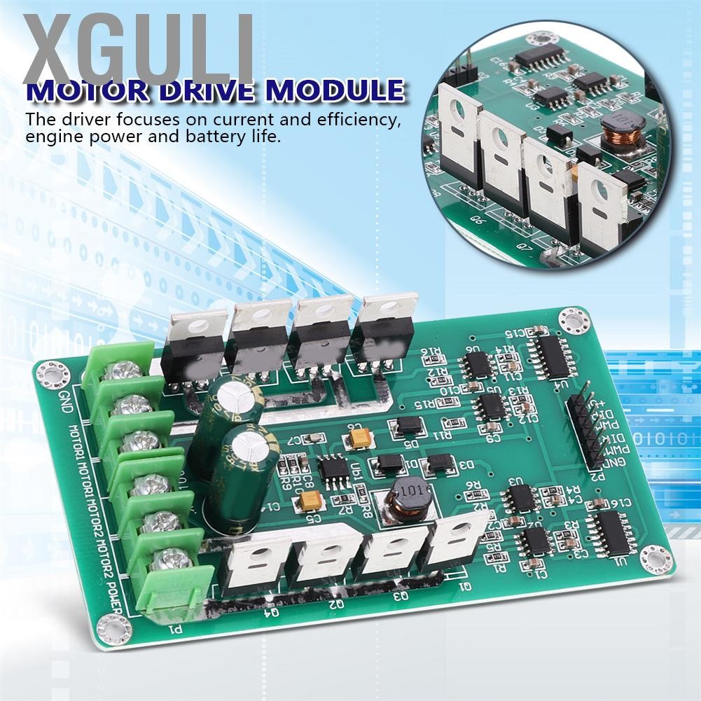 Xguli โมดูลไดรฟ์มอเตอร์ DC อุตสาหกรรม 15A Dual Channel พร้อม