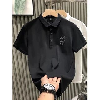 TeeTwoOne เชิ้ตขาว เสื้อโปโล POLO "SOUTH SIDE พิมพ์ลาย ผ้าไหมนม โคตรนุ่ม คอปกแขนสั้น ทรงเข้ารูป เสื้อยืดผู้ชาย