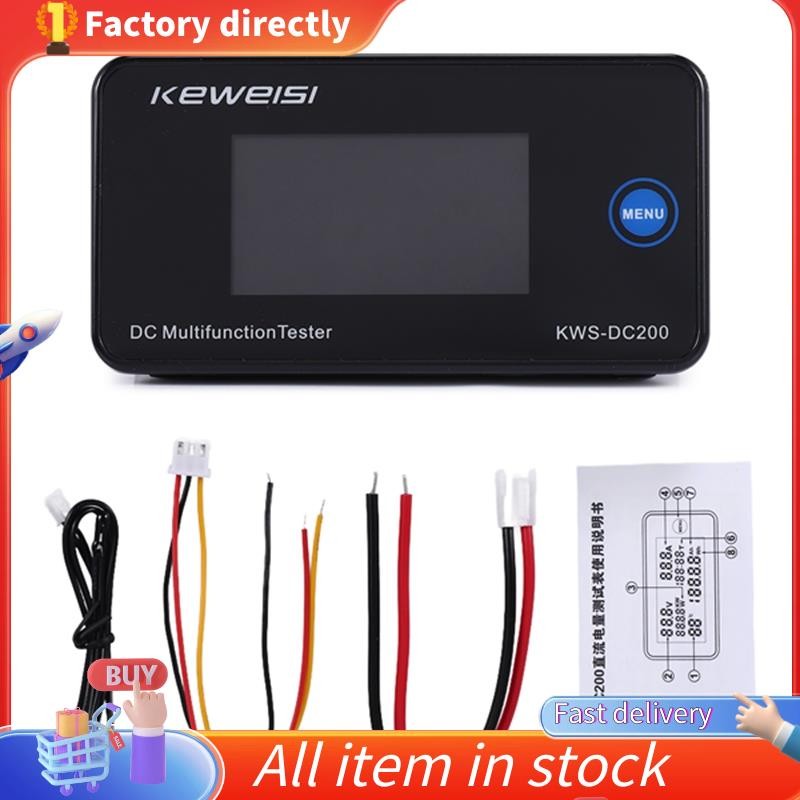 KEWEISI DC 0-200V โวลต์มิเตอร์แอมป์มิเตอร์ KWS Power Energy Meter LED Digital DC Wattmeter มิเตอร์ไฟ