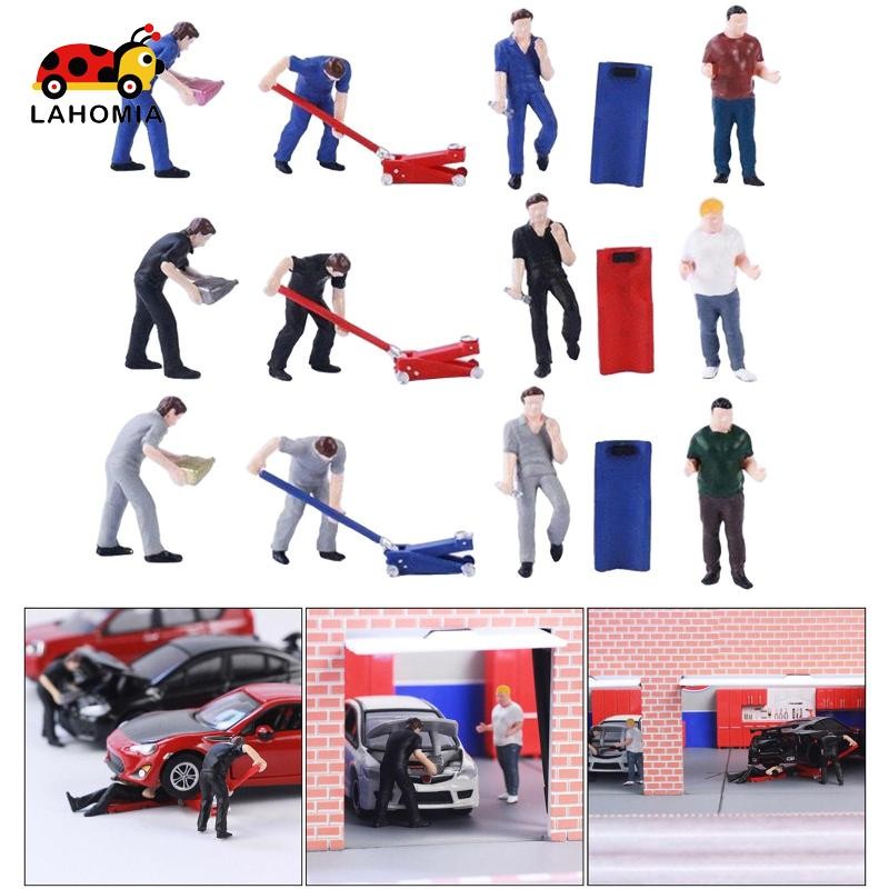 [Lahomia] 1:64 Dioramaรูปคนเรซิ่นคนงานอาคารScenarioสําหรับShih Tzuตกแต่งสําหรับรางรถไฟScenario