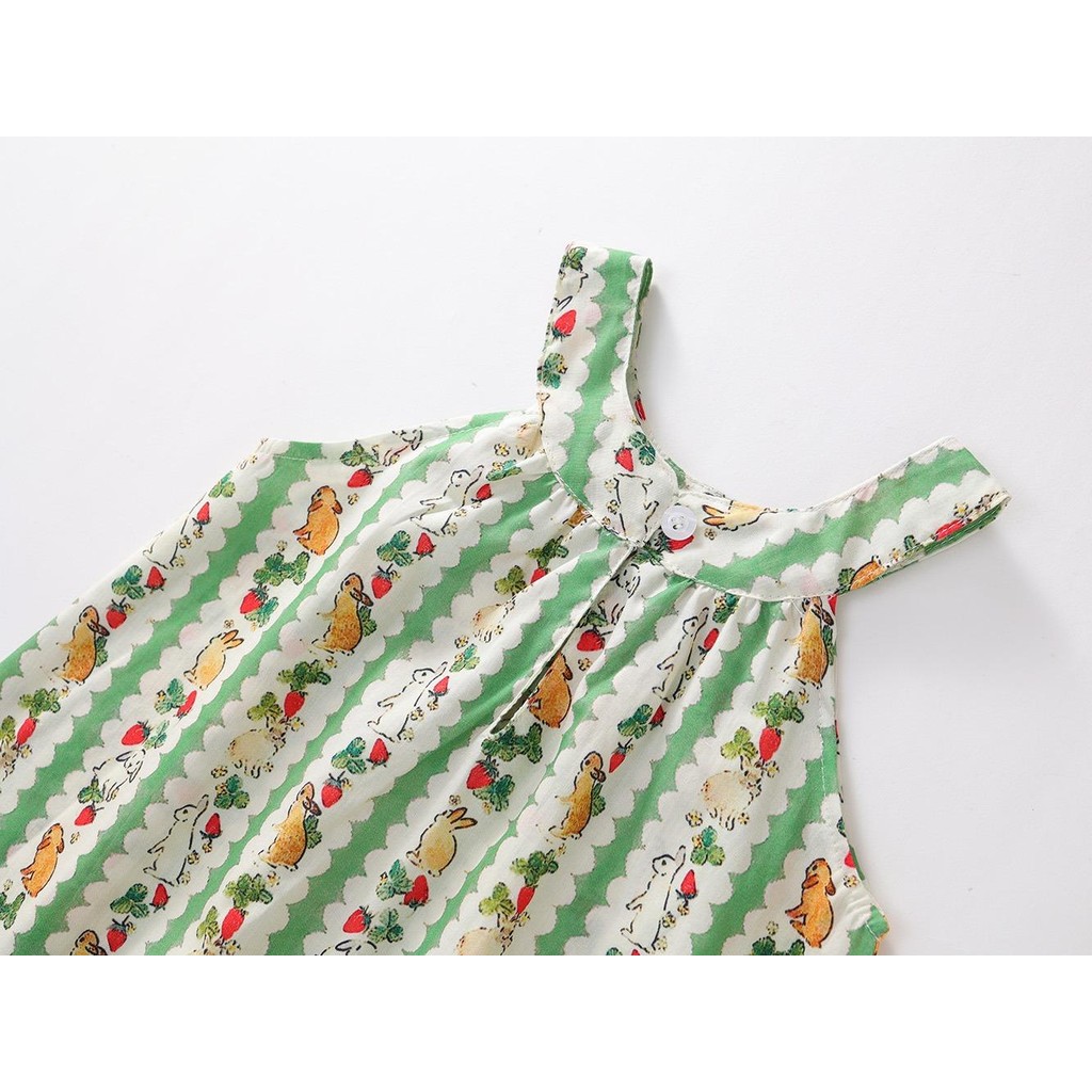 Hania kids ชุดเดรสกระโปรงแขนกุดลายกระต่าย ฤดูร้อน สไตล์เกาหลี พร้อมส่งในไทย – K4124877 ราคา ถูกที่สุด ดีลบีเคเค แกลเลอรีภาพที่ 6