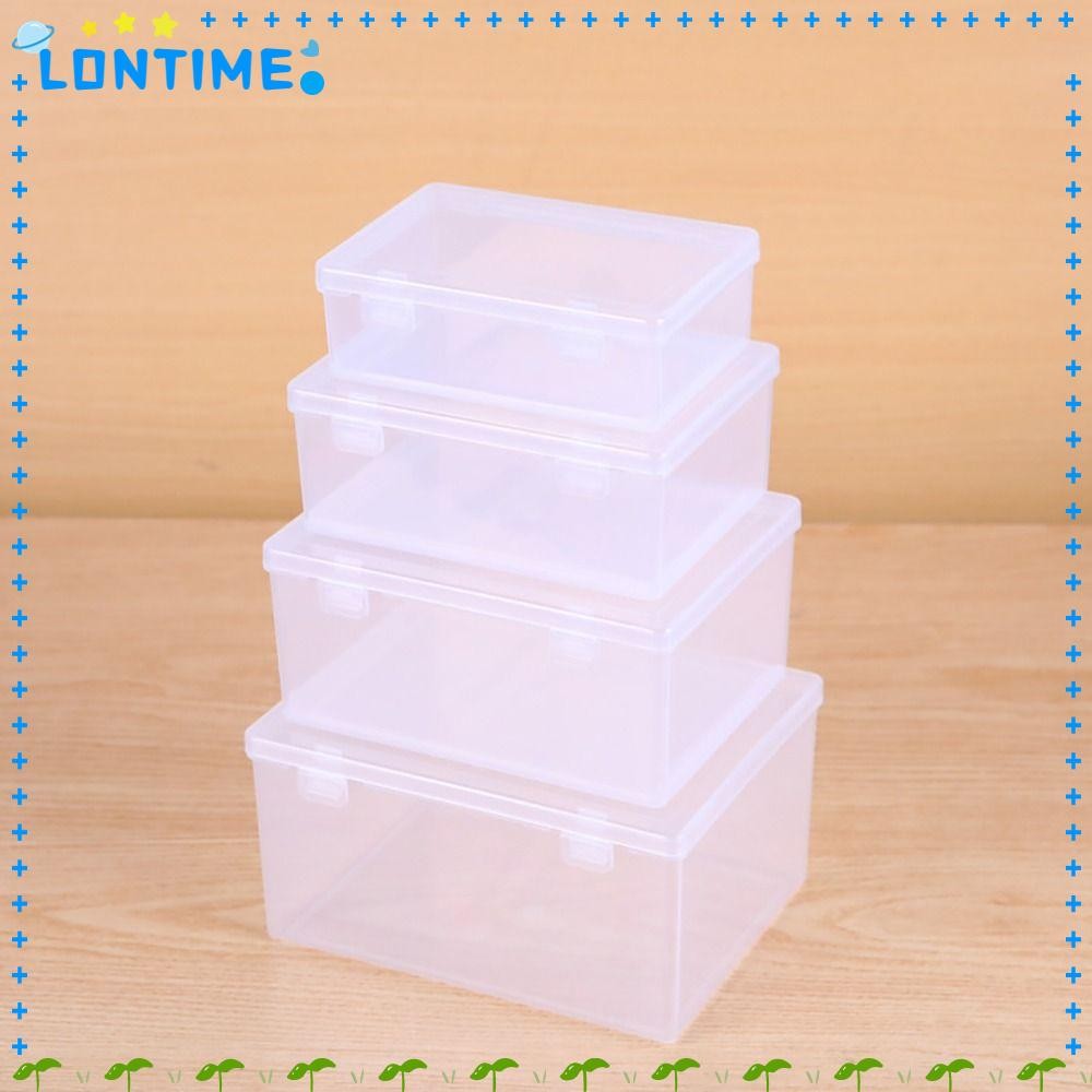 LONTIME 1 ชิ้นกล่องเก็บ,โปร่งใสหนาพลิกกล่อง,แบบพกพาขนาดเล็กขนาดกลางขนาดใหญ่สี่เหลี่ยมผืนผ้าพลาสติกสําหรับ Pill เครื่องประดับต่างหูเครื่องสําอาง