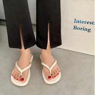 🍓EnJoy🍓พร้อมส่ง (LT-6636) รองเท้าเเตะแฟชั่น ทรงหูหนีบ ดีเทลสวยเรียบง่าย น้ำหนักเบา มีให้เลือก 4 สี