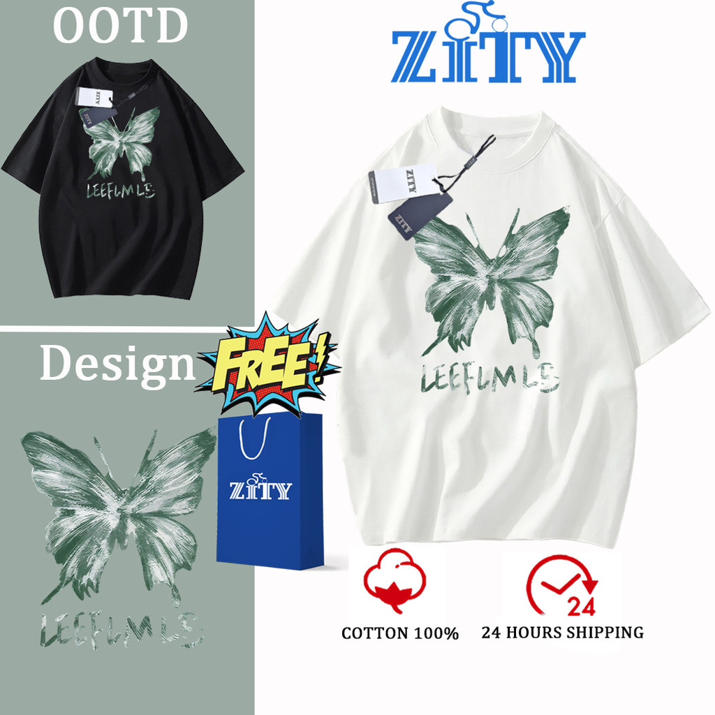 ✨Cotton 100%✨ ZITY เสื้อยืดแขนสั้น ลายการ์ตูนน่ารัก NASALEE ดีไซน์เดียวกัน วัยรุ่น OVERSIZE PODL108