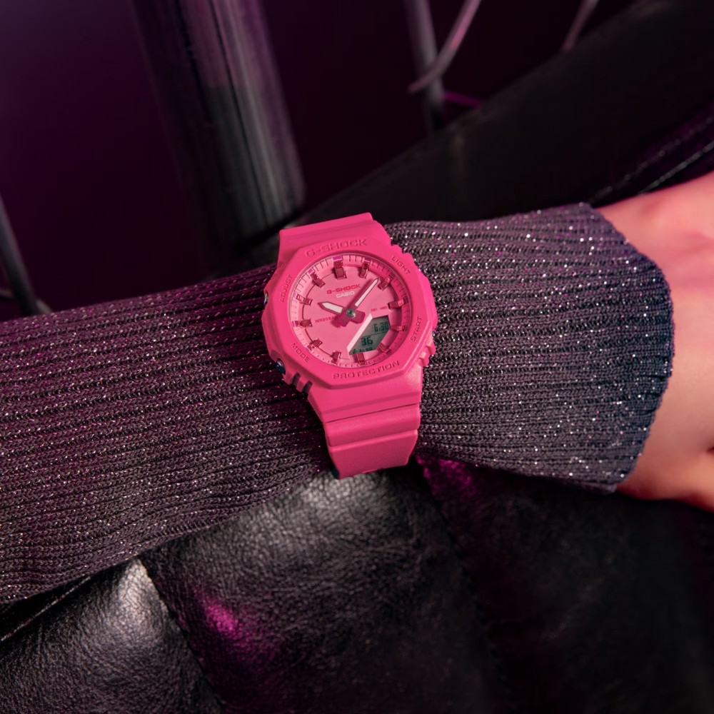 CASIO นาฬิกาข้อมือผู้หญิง G-SHOCK รุ่น GMA-P2100PP-4ADR สายเรซิ่น สีชมพู