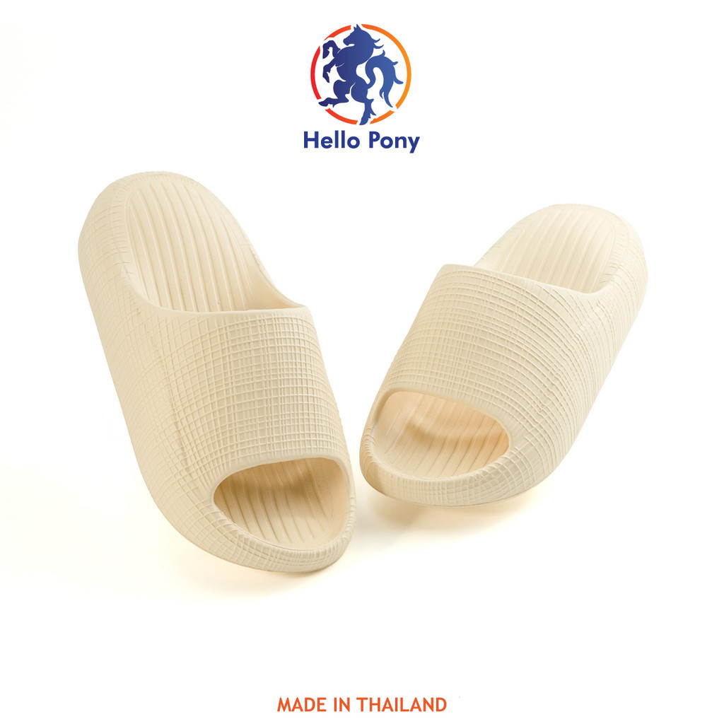 Hello Pony Unisex รองเท้าแตะลําลอง รองเท้ายางeva รองเท้สแตะ ใส่สบาย กันน้ำ กันลื่น MHM4013 ลายตาราง แฟชั่น