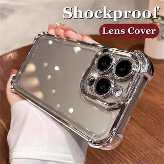 เคส ใส กันกระแทก กันรอยเลนส์กล้อง เคสไอโฟนหรูหราไฮโซ For iPhone 15 14 13 12 11 16 Pro Max 7 8 Plus XS X XR MAX PRO Case