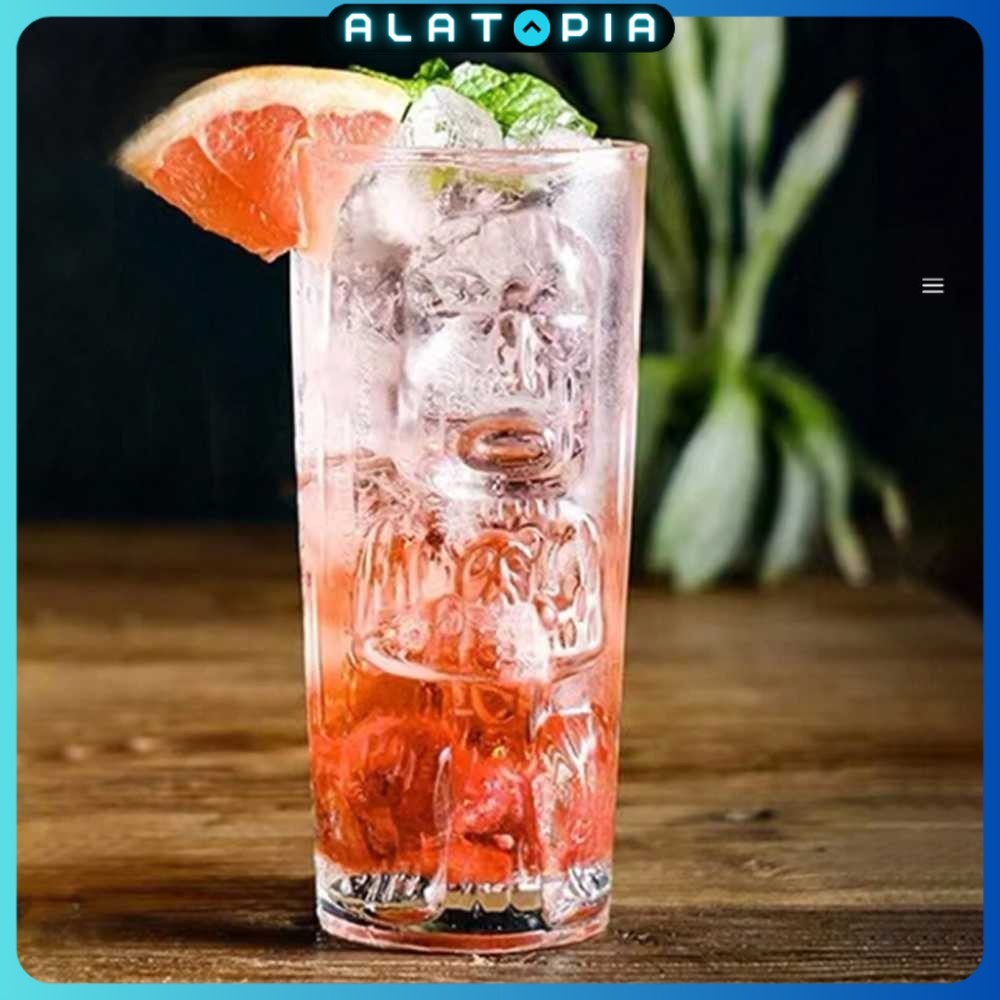 แก้วค็อกเทล One Two Cups Mocktail Juice Hawaiian Tiki Glass 400ml - EY-40