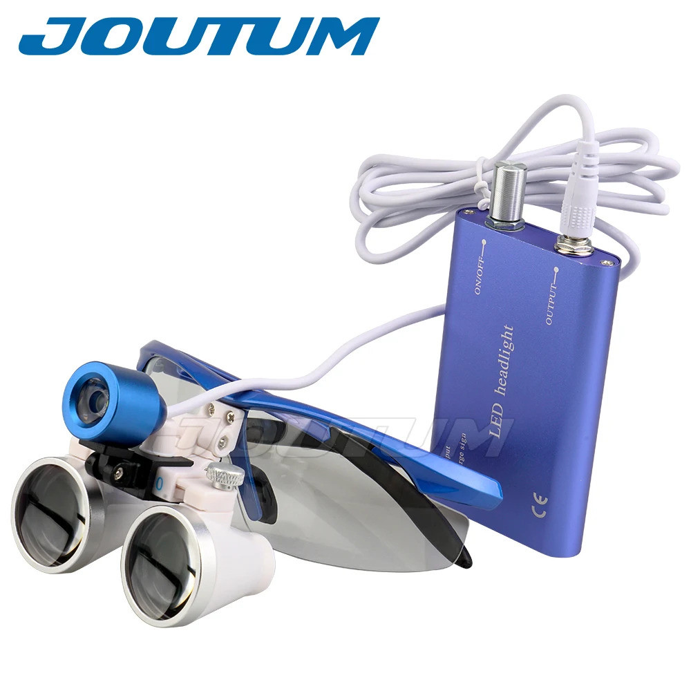 3.5X/2.5X Magnification Binocular Dental Loupe Surgery Surgical Magnifier with Headlight LED Light M