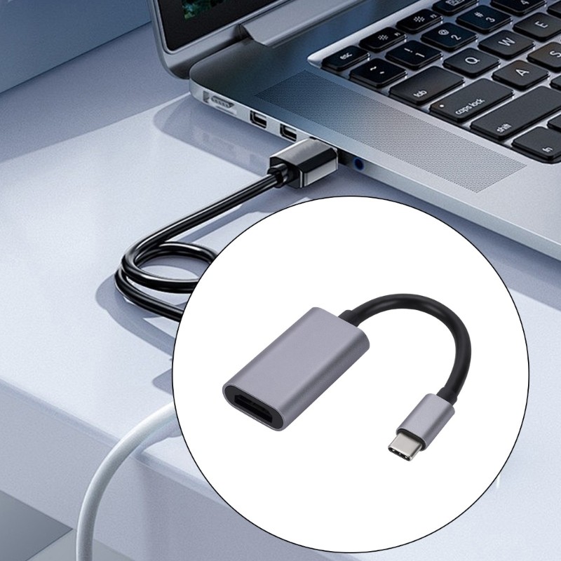 Doublebuy Type C To HDTV Adapter 4K Video Sound Sync USB C to HDTV Adapter 4K 30Hz Type C to HDTV US