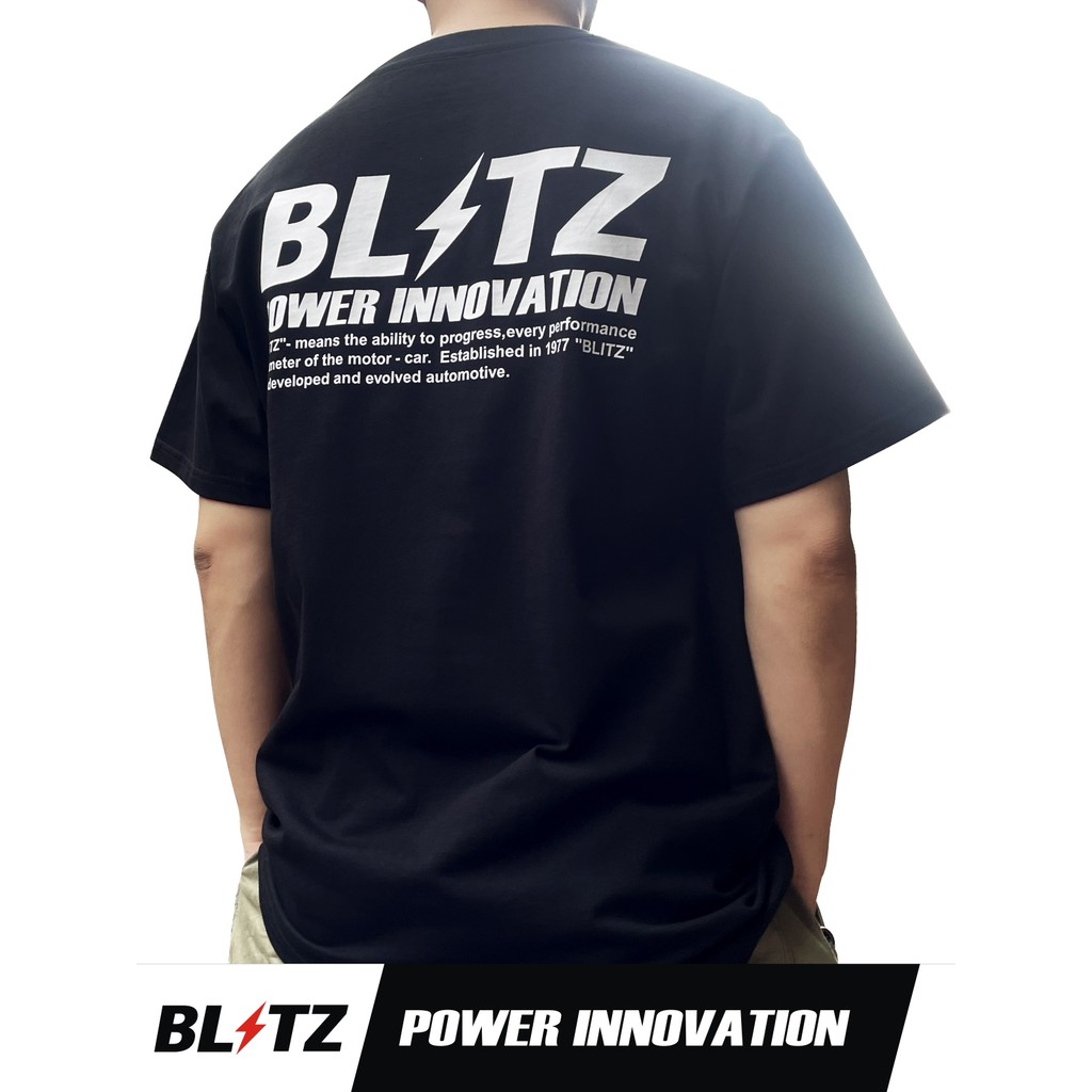 BLITZ แขนสั้น JDM เสื้อวัฒนธรรมรถดัดแปลงแบรนด์คลาสสิก Lightning เสื้อยืดแขนสั้น Wangan Racing แหวน F