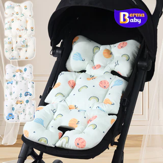 Berma Baby เบาะรองรถเข็นเด็ก ผ้าฝ้ายระบายอากาศ นุ่มสบาย เหมาะสําหรับทุกฤดูกาล ใช้ได้กับรถเข็นทุกรุ่น
