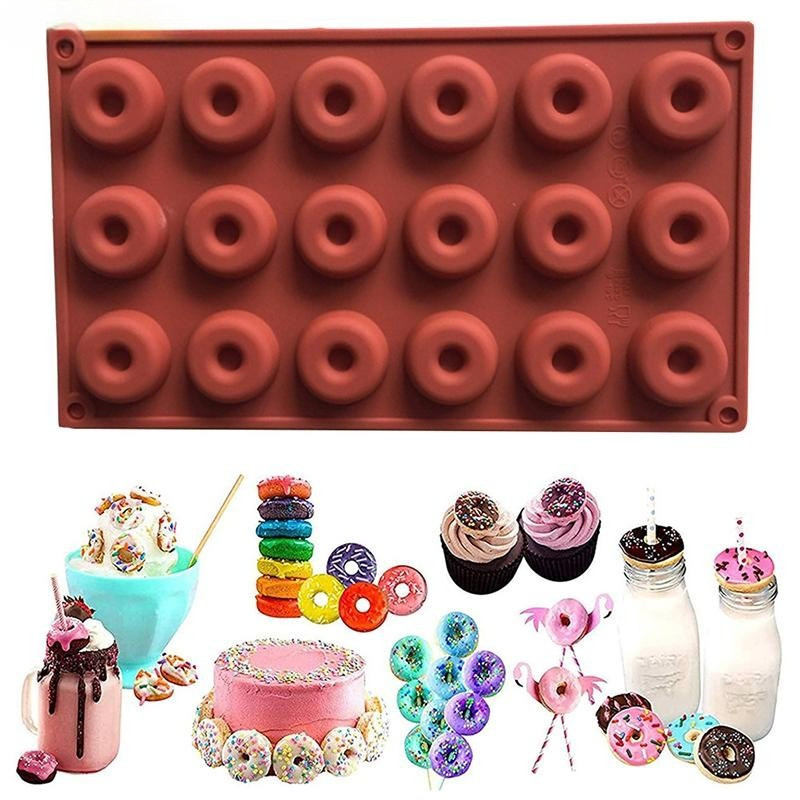 Mini Donut Silic ช็อกโกแลตแม่พิมพ์ DIY เค้กอุปกรณ์เสริมแม่พิมพ์แป้งครัว Pastry Handmade Baking Mold