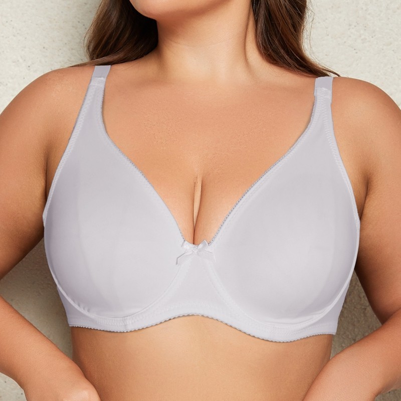 Parifairy ผู้หญิง Bra Plus ขนาดชุดชั้นในเต็มถ้วยสบายสายกว้างทุกวัน Casual Brassiere 38C-48D-3069