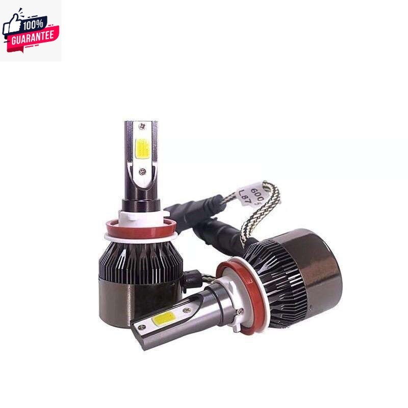 หลอดไฟหน้า LED 2Pcs ไฟหน้ารถยนต์ LED 9V-32V รุ่นC7 แสงสีขาว ขั้วH1 H3 H4 H7 H8/H9/H11 9006/HB4 9005/