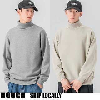 【Houch พร้อมส่ง COD】เสื้อไหมพรมผู้ชาย เสื้อคาร์ดิแกนผ้าถัก คอเต่าบุขน ด้านในบุขนผ้าฟลีช กันหนาว-20องศา