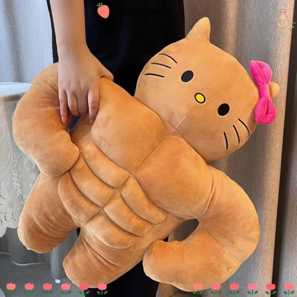 Topbeauty ตุ๊กตากล้ามเนื้อ, ตุ๊กตา Hello Kitty Pom Purin ขนาด 45 ซม., หมอนแฟนกล้ามเนื้อหน้าอกหน้าท้อง Sanrio