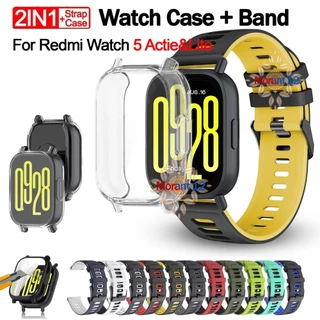 เคส TPU + สายซิลิโคนสําหรับ Xiaomi Redmi Watch 5 Active & 5 Lite ป้องกันหน้าจอสําหรับ Mi Watch 5 Active Lite