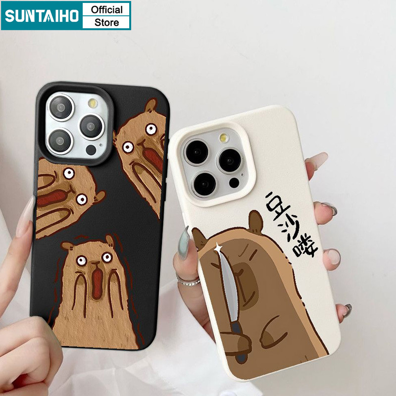 Suntaiho เคสไอโฟน ตลกปลอกการ์ตูนที่ไม่ซ้ํากัน Capybara รูปแบบเคสโทรศัพท์สําหรับ Iphone 15 14 12 13 11 Pro Max IP 7 8 Plus Iphon X Xs XR Xs Max ซิลิโคนนุ่มพรีเมี่ยมกันกระแทกปกหลัง