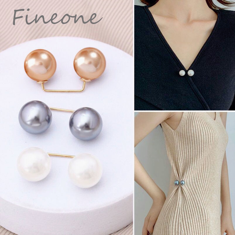 เซ็ตเข็มกลัด หัวเข็มขัดเสื้อคาร์ดิแกนคอเสื้อ Pearl เข็มกลัดเสื้อผ้าตายตัวตกแต่งเข็ม