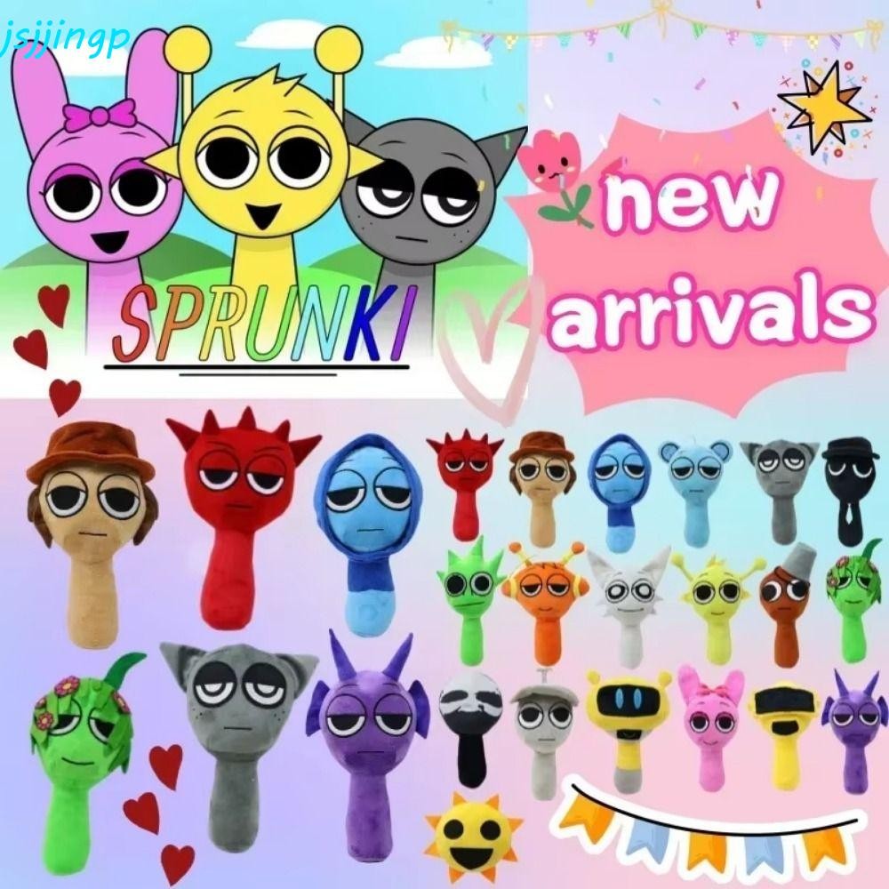 Jsjjingp Sprunki Plush จี้, บทบาทรุ่น Soft Sprunki Plush เกมของเล่น, Key Chain Kawaii Rhythm เกม PP ผ้าฝ้าย Sepbox ตุ๊กตาการ์ตูน