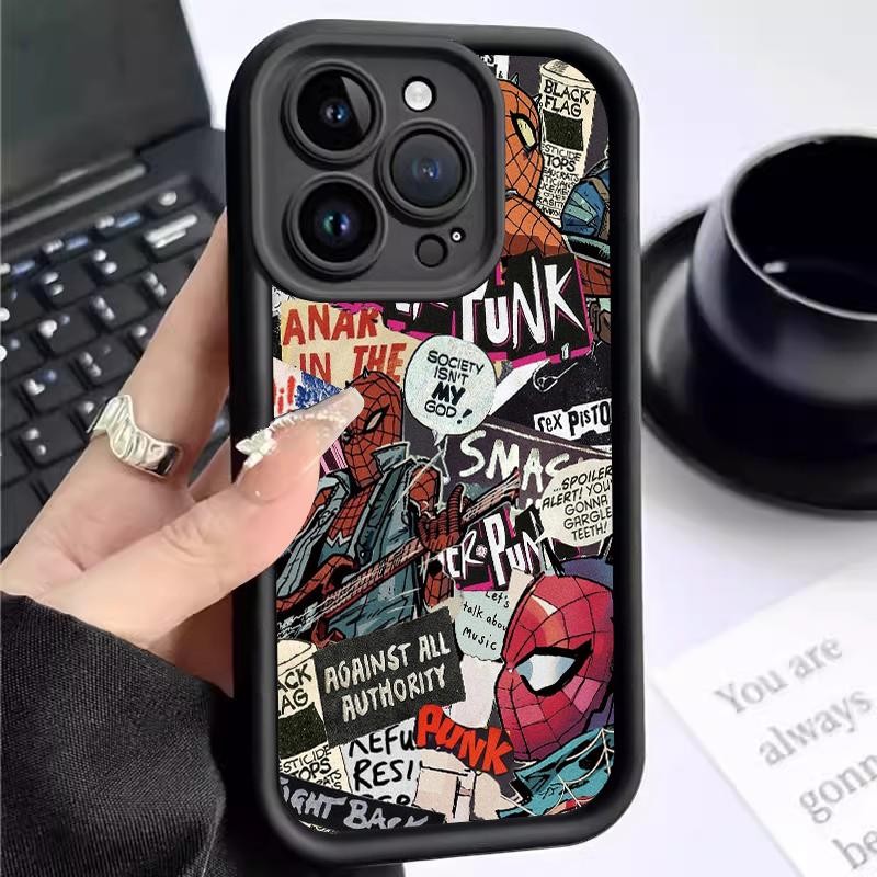 เหมาะสำหรับ Xiaomi POCO M3 M5s M6 Pro 4G X5 5G X6 C55 C65 กรณีโทรศัพท์มือถือกันกระแทกเคส Fashions Spider Man