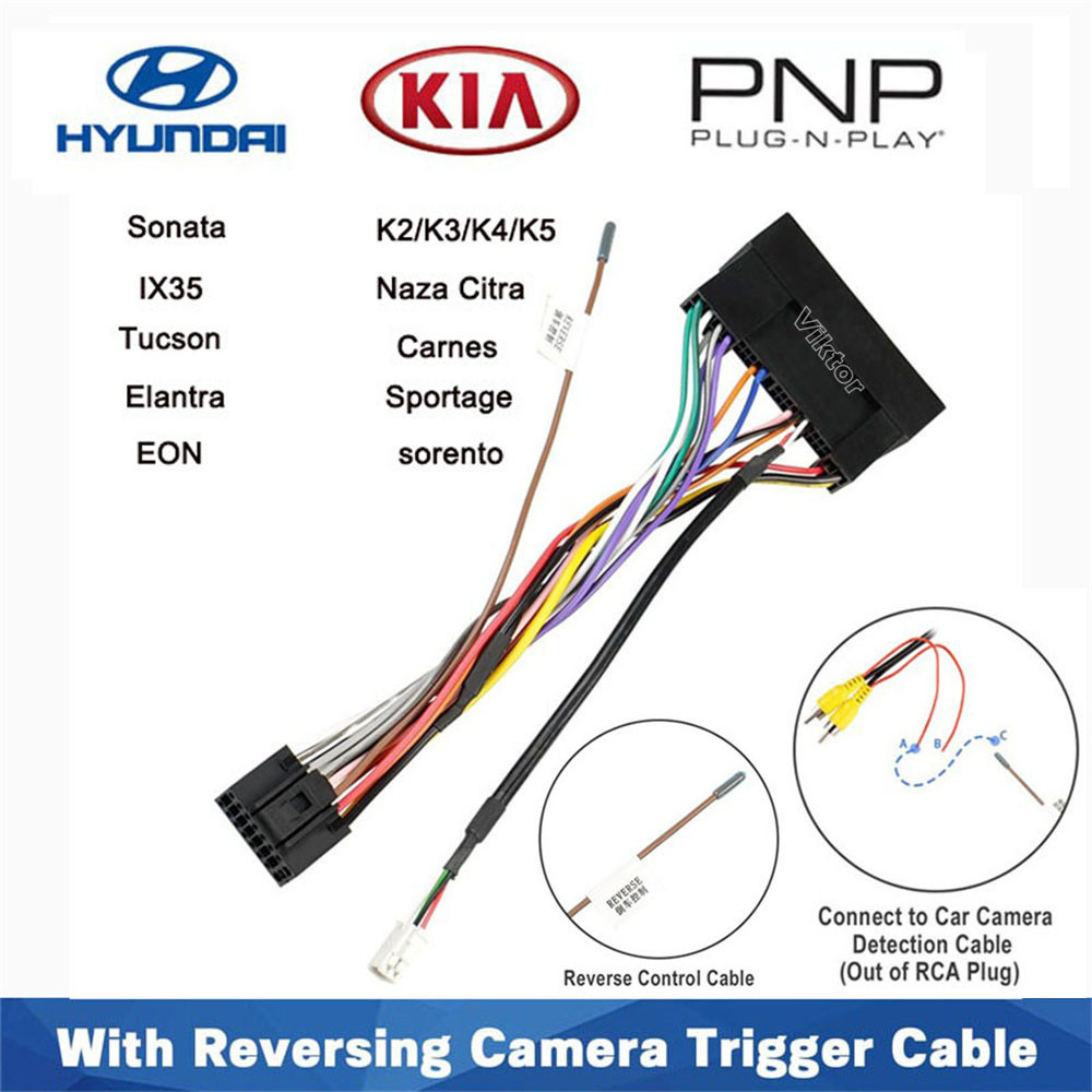 สําหรับ KIA Carens K2/K3/K4/K5 Hyundai IX35 Elantra Sonata รถสเตอริโอ 16 PIN Android สายไฟ Adaptor