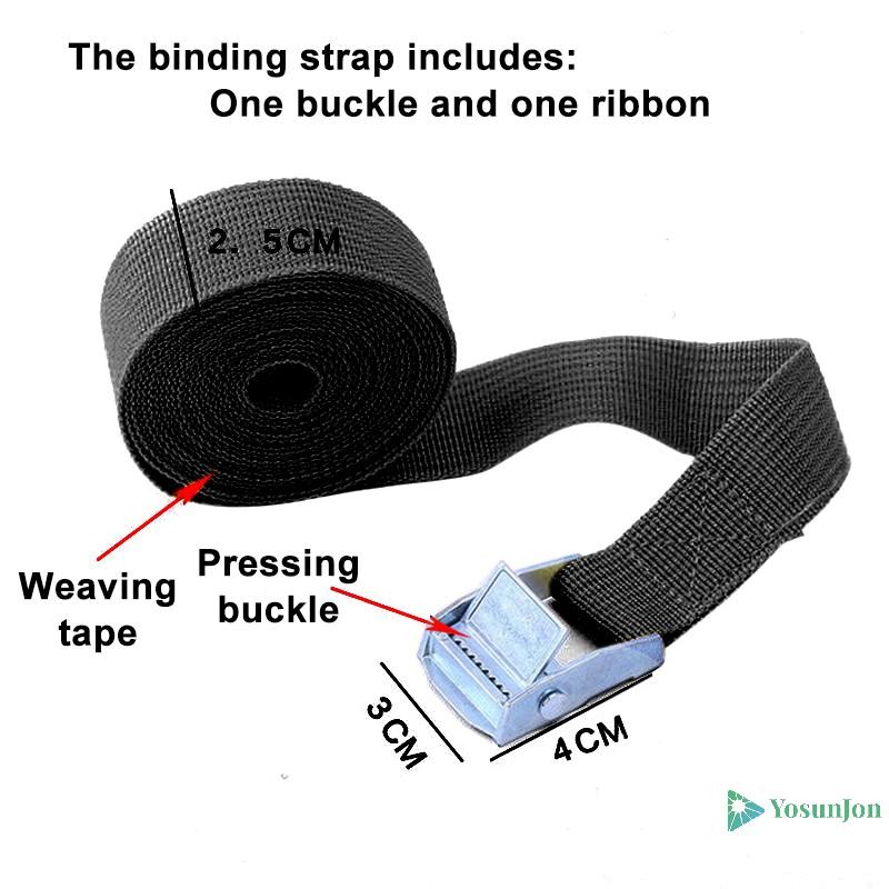 Yosunjon] Lashing Strap With Buckle Nylon Quick Release Cargo Tie Down กระเป๋าเดินทางกระเป๋าสายรัดผูกด้วยสังกะสีอัลลอยด์หัวเข็มขัดตะขอใหม่