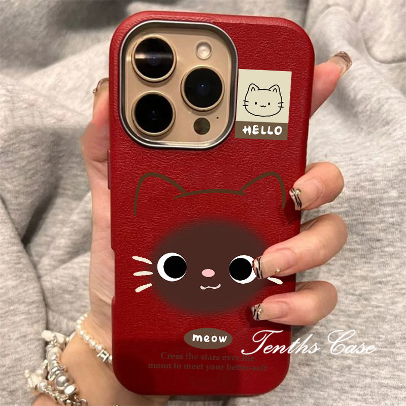 สําหรับoppo A3X A60 A79 A38 A18 A95 A94 A93 A92 A78 A76 A17 A16 A15 A31 A53 2020 น่ารักCattyธรรมดารูปแบบหนังชุบเลนส์กรอบเคสโทรศัพท์ปกอ่อน - รูปที่ 4