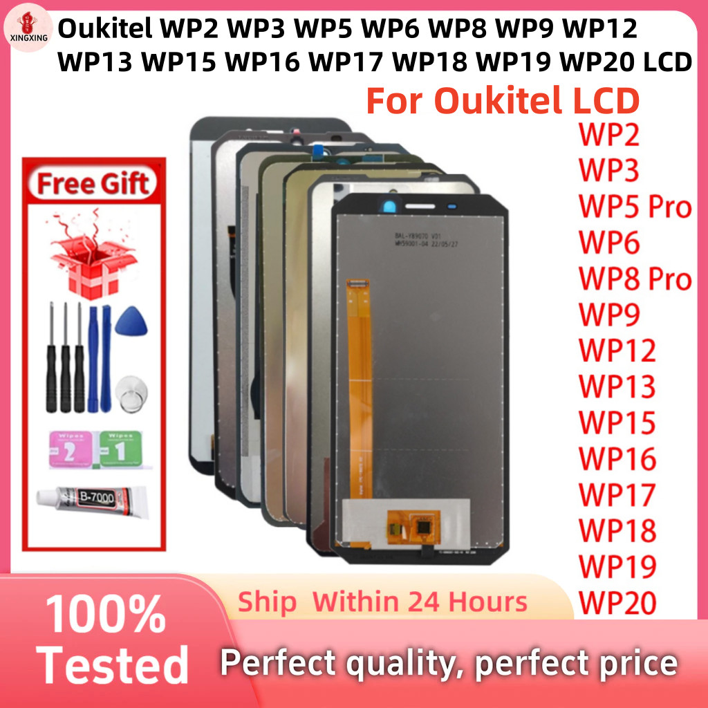 Oukitel หน้าจอ LCD สําหรับ Oukitel WP2 WP3 WP5 WP6 WP8 WP9 WP12 WP13 WP15 WP16 WP17 WP18 WP19 WP20 จ