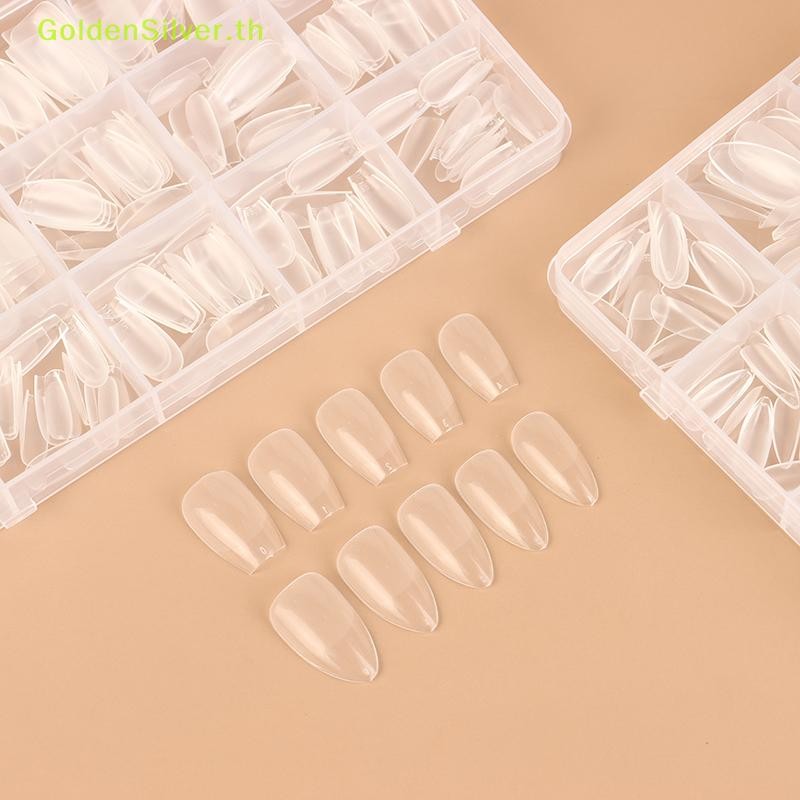 Goldensilver 240 ชิ้น/กล่องเล็บเคล็ดลับอุปกรณ์,คลุมทั้งหมดเล็บปลอมเคล็ดลับสําหรับเล็บอะคริลิคเจล,สั้นพิเศษอัลมอนด์เล็บเคล็ดลับสแควร์ขนาดกลาง TH - รูปที่ 5